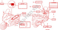 CAUTION LABEL (FES1257/A7)(FES1507/A7) for Honda S WING 150 FES 2007