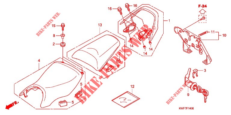 SINGLE SEAT (2) for Honda CBF 125 2011