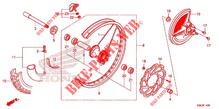 FRONT WHEEL for Honda CRF 250 R 2018
