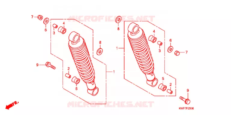 REAR SHOCK ABSORBER (2) Honda MOTO 125 CBF 2011  CBF125MA