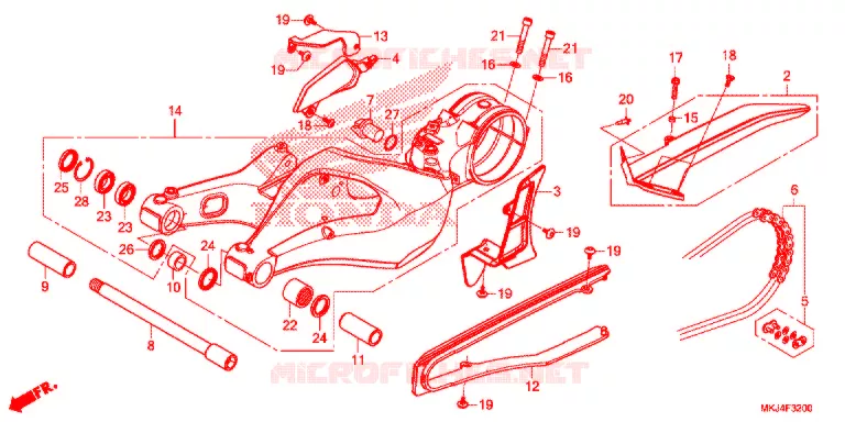 SWINGARM - CHAIN CASE Honda MOTO 1000 CB 2018  CB1000RAJ