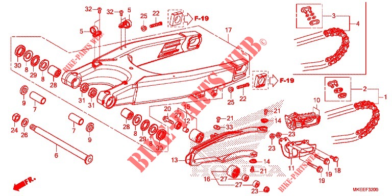 SWINGARM   CHAIN CASE for Honda CRF 450 R 2019