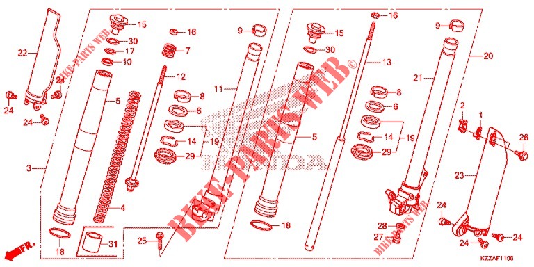FRONT FORK for Honda CRF 250 L ABS 2018