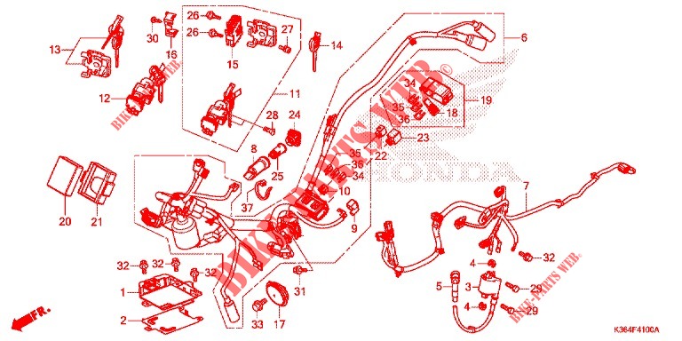 WIRE HARNESS/BATTERY for Honda PCX 150 2018