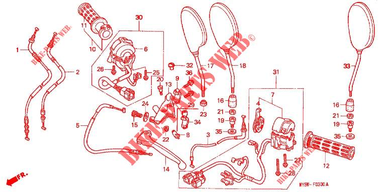 LEVER   SWITCH   CABLE (1) for Honda CB 500 1999