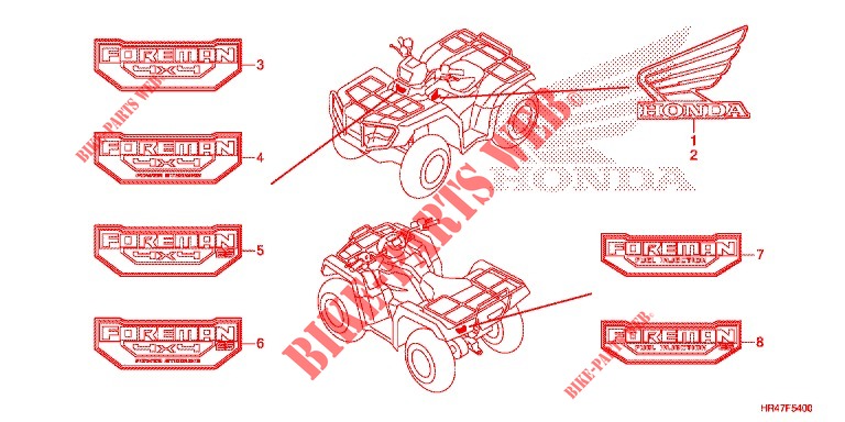 STICKERS for Honda FOURTRAX 500 FOREMAN ES PS 2018