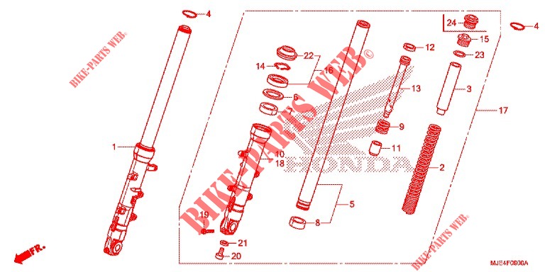 FRONT FORK for Honda CBR 650 F RED 2018