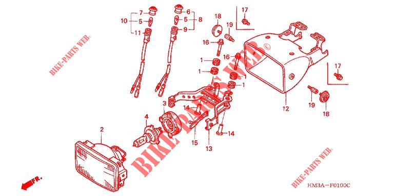 HEADLIGHT  for Honda SPORTRAX 300 EX standard 2001