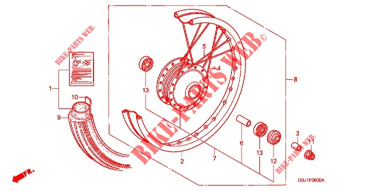 FRONT WHEEL for Honda PRESS CUB 50 DELUXE 2005