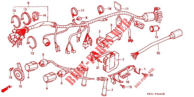 WIRE HARNESS (CA250TF/TG/TH/TJ) for Honda REBEL 250 SPECIAL 1985