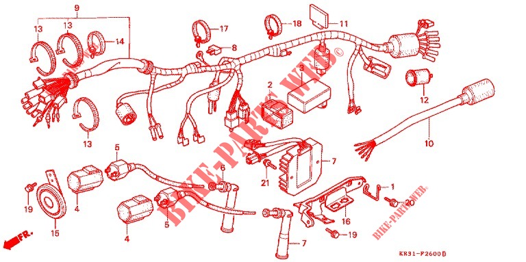 WIRE HARNESS (CA250TF/TG/TH/TJ) for Honda REBEL 250 SPECIAL 1986