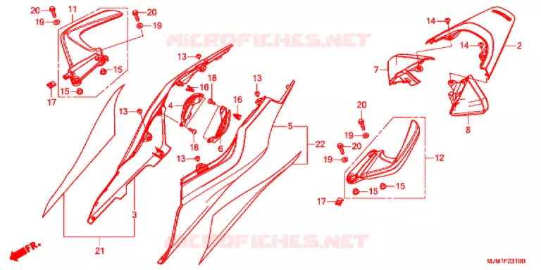 REAR COWL Honda MOTO 800 VFR 2021  VFR800FK