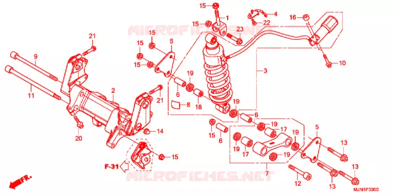 REAR SHOCK ABSORBER Honda MOTO 800 VFR 2020  VFR800FK