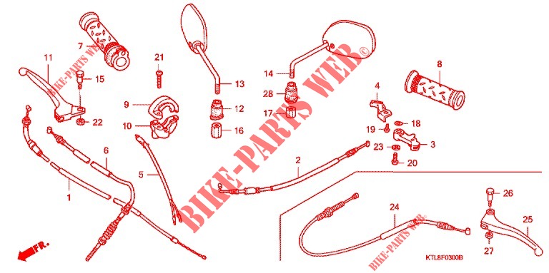 HANDLE LEVER   CABLE for Honda WAVE 100 2005