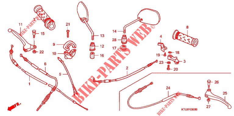 HANDLE LEVER   CABLE for Honda WAVE 100 X 2008
