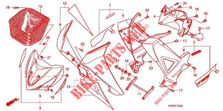 MAIN PIPE COVER/LEG SHIEL D (3) for Honda WAVE 125 2008