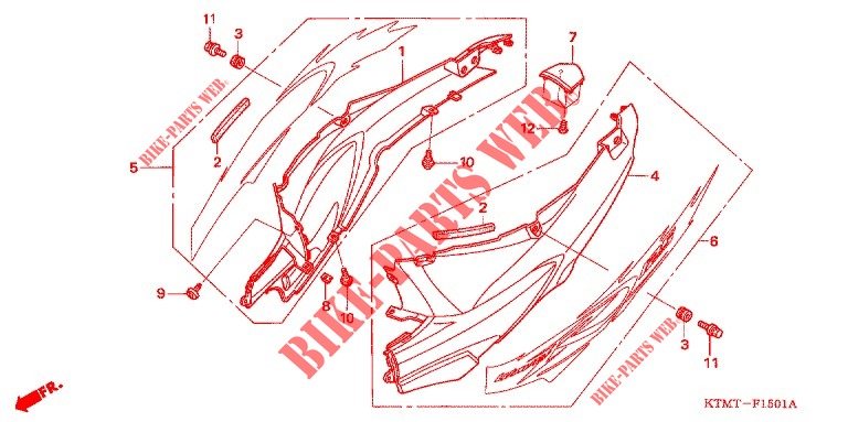 BODY COVER (2) for Honda WAVE 125 2006