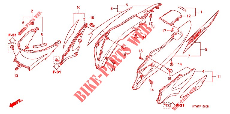 BODY COVER (1) for Honda WAVE 125 2005