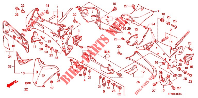 MAIN PIPE COVER/LEG SHIEL D (1) for Honda WAVE 125 Carburetor, Electric start 2006