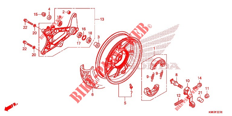 REAR WHEEL   SWINGARM for Honda PCX 125 2020