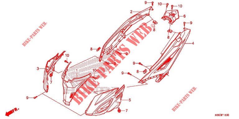 BODY COVER (ACB125BTF,G,H/CBTF,G,H) for Honda CLICK 125 I Idling Stop Casted Wheels 2016