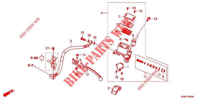 REAR BRAKE MASTER CYLINDER for Honda ADV 150 ABS 2021
