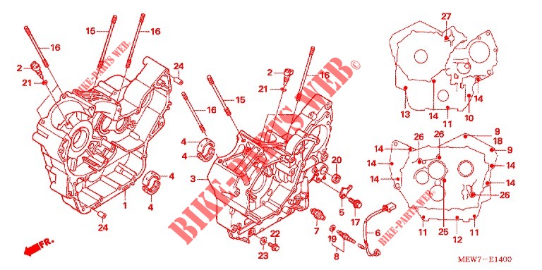 CRANKCASE for Honda DEAUVILLE 700 ABS 2007