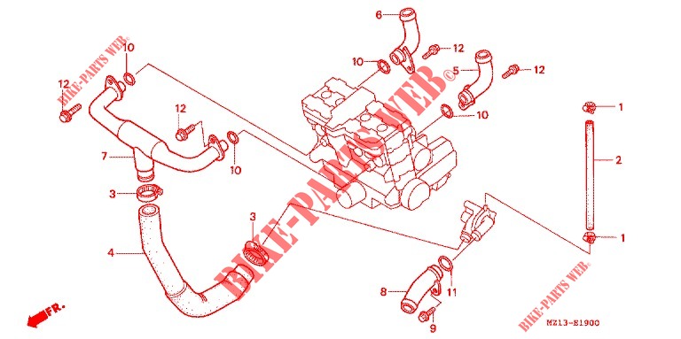 WATER PIPE  for Honda BIG ONE 1000 1995