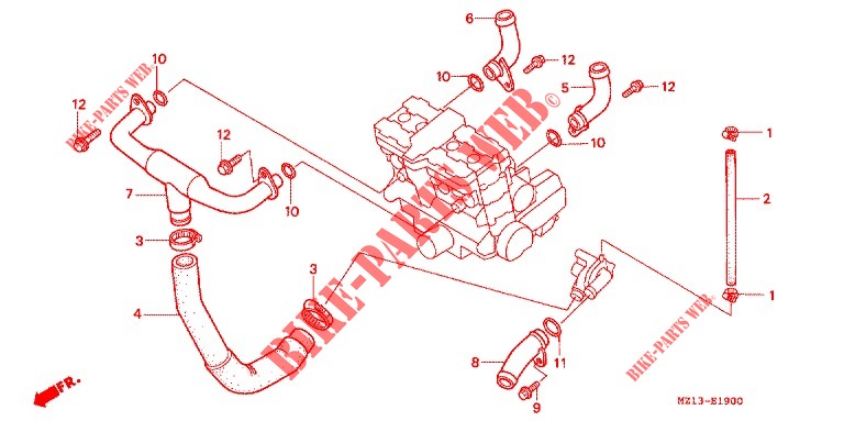 WATER PIPE  for Honda BIG ONE 1000 1995