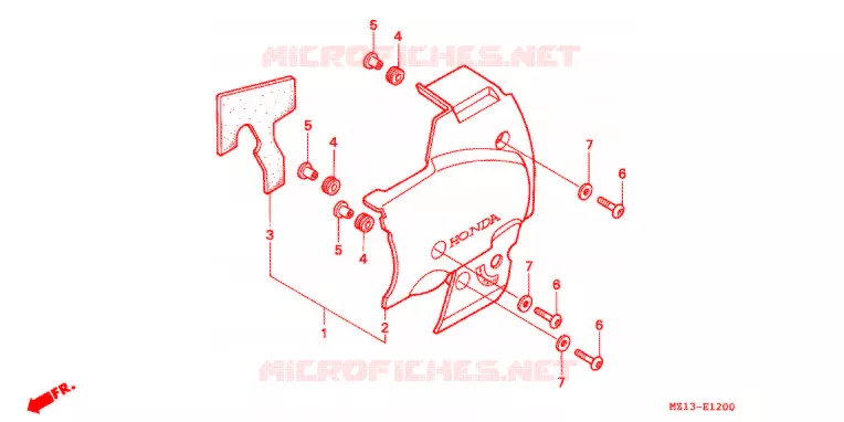LEFT SIDE COVER  Honda MOTO 1000 CB 1995  CB1000FS
