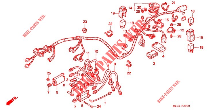 WIRE HARNESS  for Honda BIG ONE 1000 1995