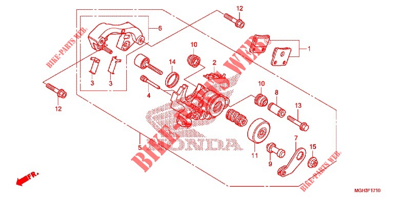 REAR BRAKE CALIPER (PARKING) for Honda CROSSTOURER 1200 DCT 2013
