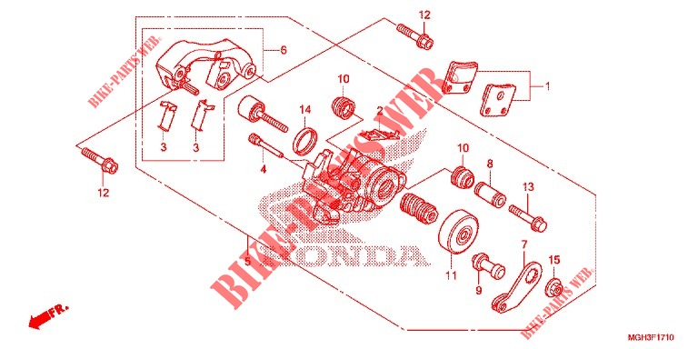 REAR BRAKE CALIPER (PARKING) for Honda CROSSTOURER 1200 DCT 2012