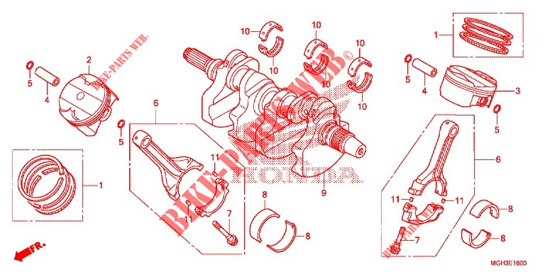 CRANKSHAFT/PISTON  for Honda CROSSTOURER 1200 NOIR 2013