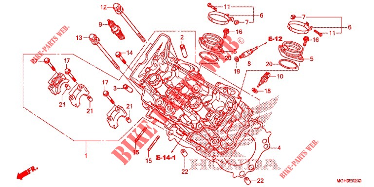 CYLINDER HEAD (AVANT) for Honda CROSSTOURER 1200 NOIR 2013