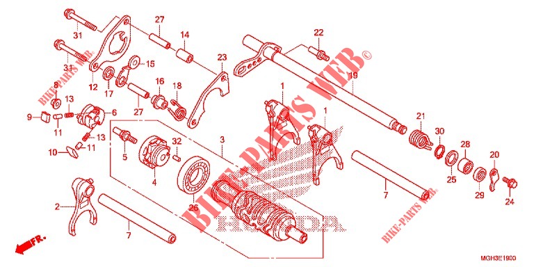 GEARSHIFT DRUM  for Honda CROSSTOURER 1200 NOIR 2013