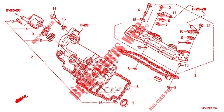 CYLINDER HEAD COVER   for Honda CROSSTOURER 1200 DCT TITANIUM 2014
