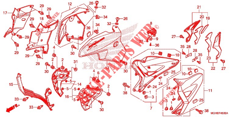 MIDDLE COWL  for Honda CROSSTOURER 1200 DL 2014