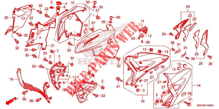 MIDDLE COWL  for Honda CROSSTOURER 1200 2016