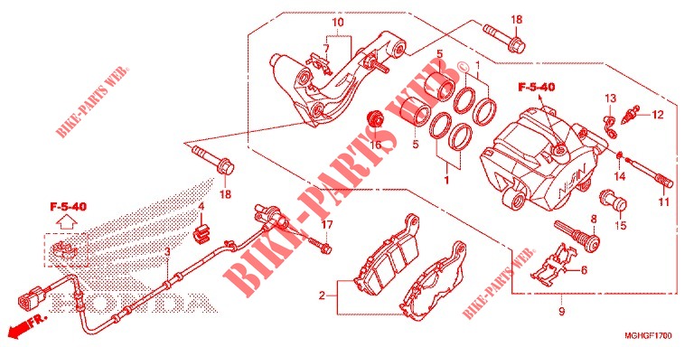 REAR BRAKE CALIPER  for Honda CROSSTOURER 1200 S 2016