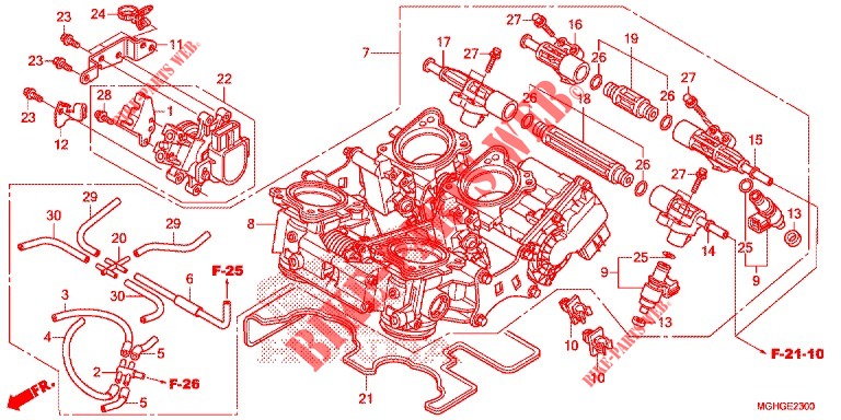 THROTTLE BODY  for Honda CROSSTOURER 1200 DCT RED 2016