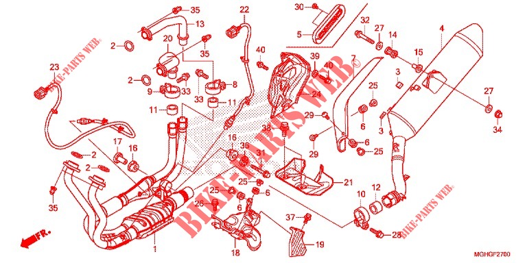 EXHAUST MUFFLER  for Honda CROSSTOURER 1200 DCT ABS RED 2016