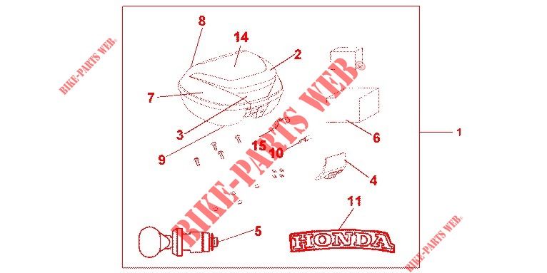 35 L TOP BOX SHASTA WHITE  for Honda 125 VARADERO 2011