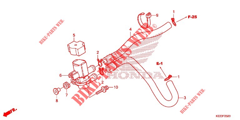 AIR INJECTION SOLENOID VALVE for Honda CRF 250 L VERMELHO 2013