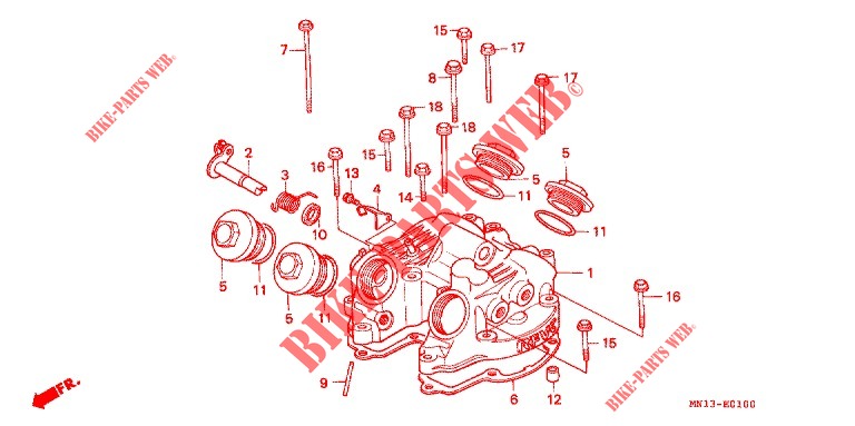 CYLINDER HEAD COVER   for Honda XR 600 R 1993