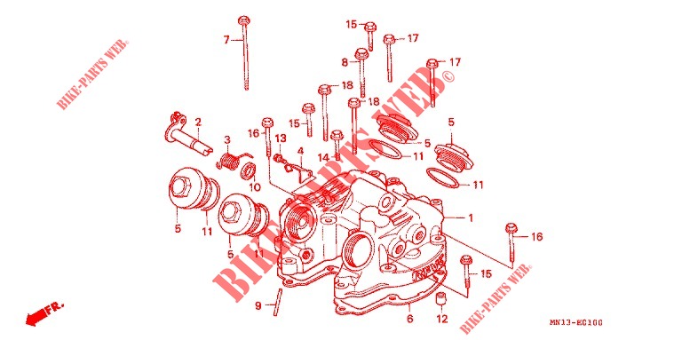 CYLINDER HEAD COVER   for Honda XR 600 R 1995