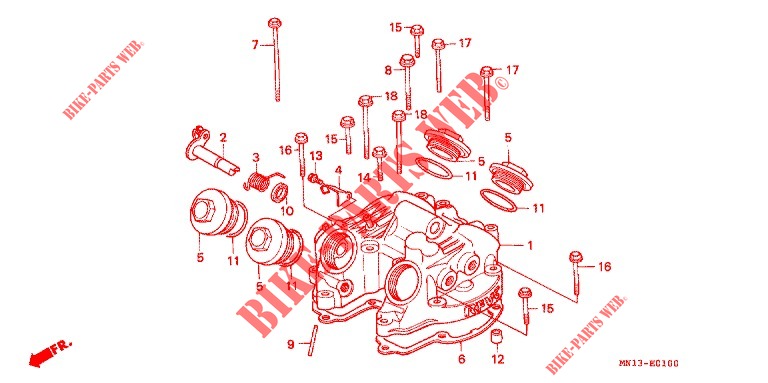 CYLINDER HEAD COVER   for Honda XR 600 R 1999