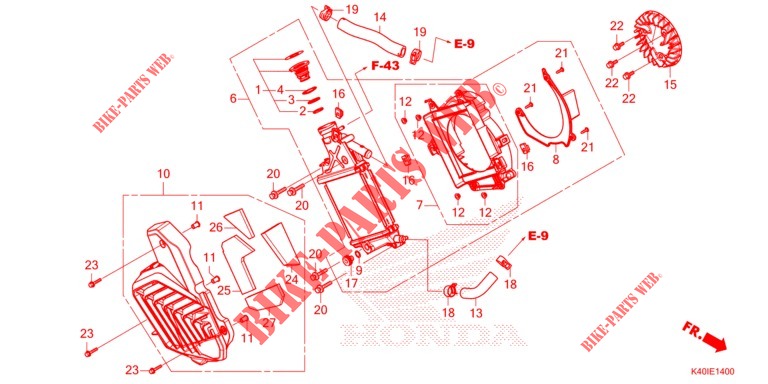 RADIATOR   for Honda FORZA 125 TOP BOX 2021