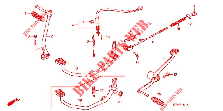 PEDAL/KICK STARTER ARM (2) for Honda XRM 125 DUAL SPORT 2009