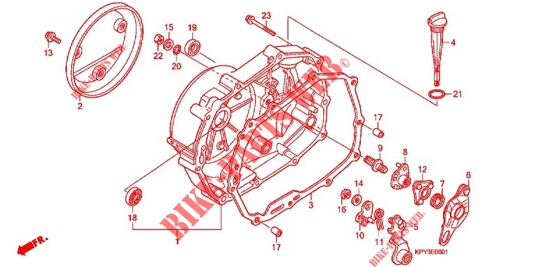 RIGHT CRANKCASE COVER (2) for Honda XRM 125 SPOKED WHEELS, REAR BRAKE DISK 2010